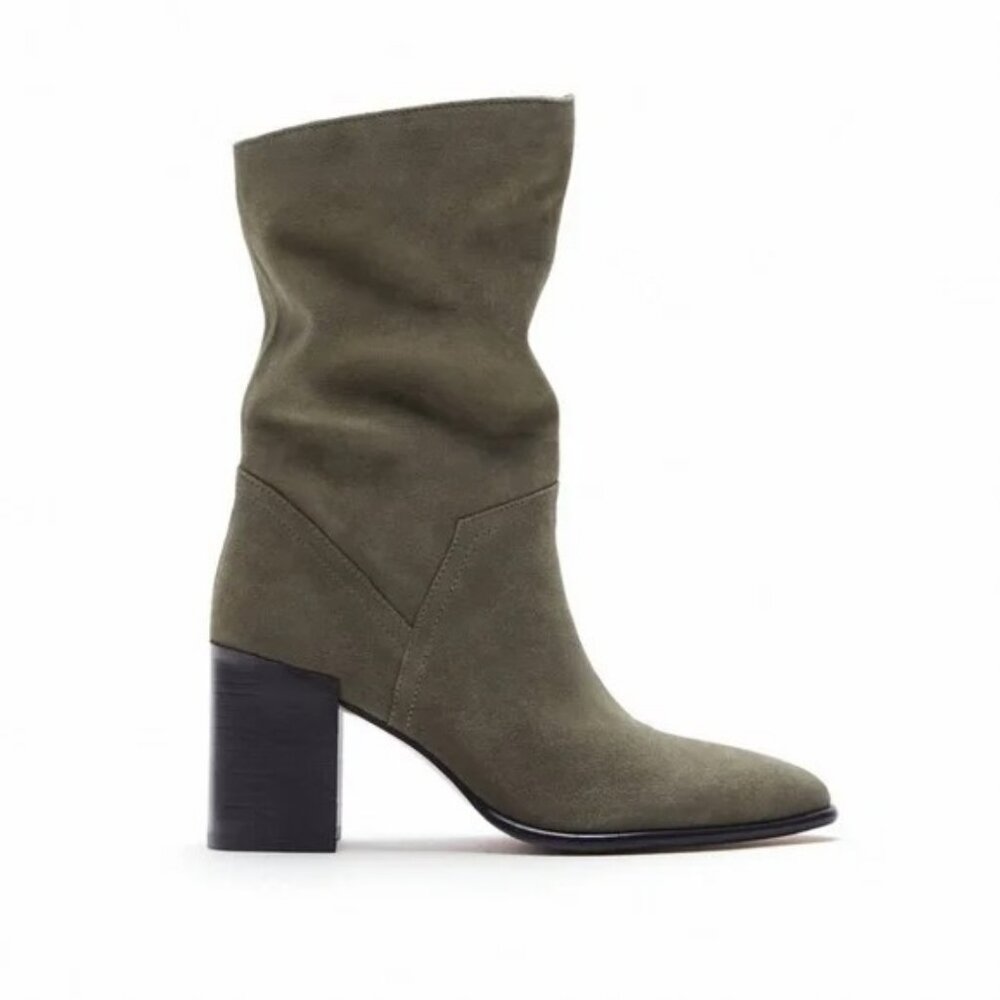 Zara Split Leather Heeled Ankle Women's Boots, 7.5